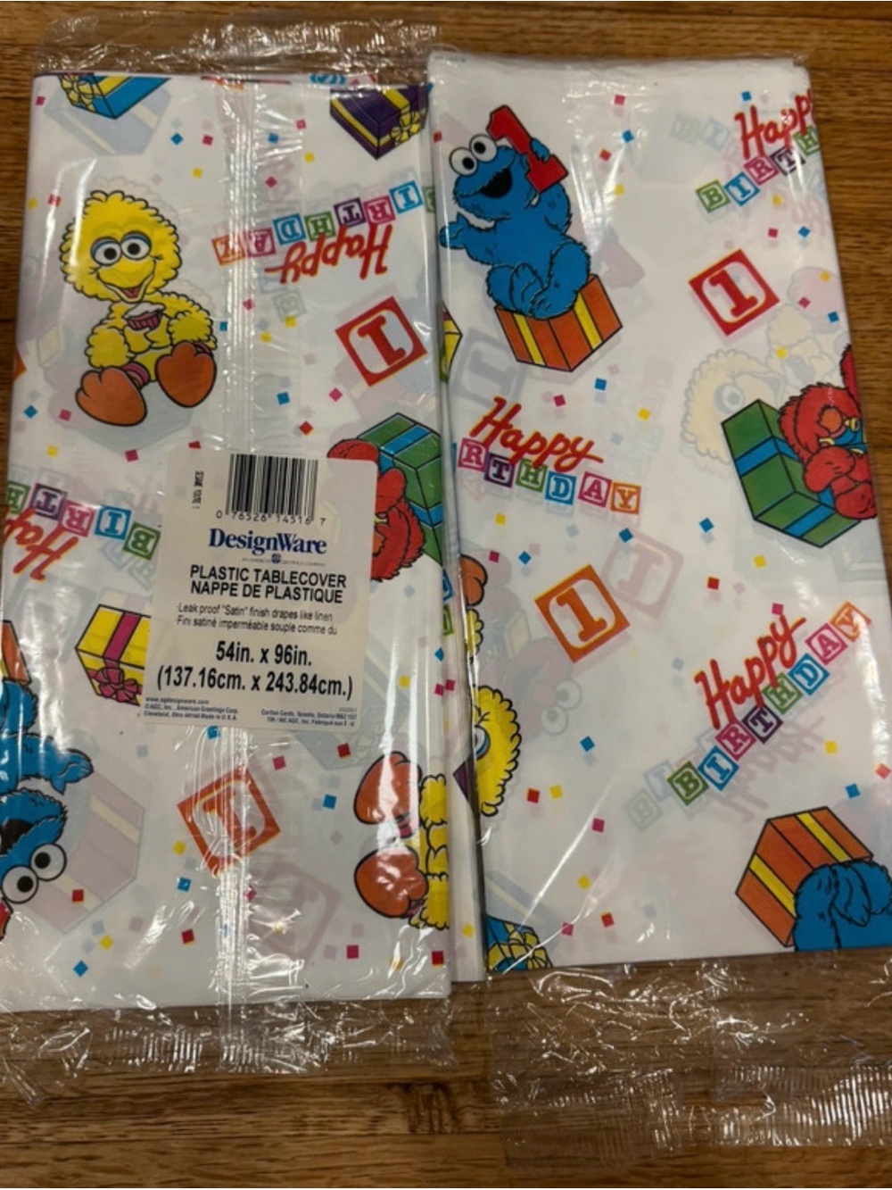 Vintage Sesame Street Happy Birthday Tablecovers Set of 4 Sealed